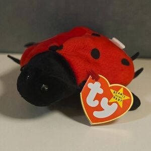 BOGO- Ty Beanie‎ Baby Red and Black Ladybug Plush " Lucky" Stle 4040